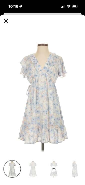 Sienna Sky Dresses & Skirts - Women's Blue & White Floral Mini Dress + Smocked